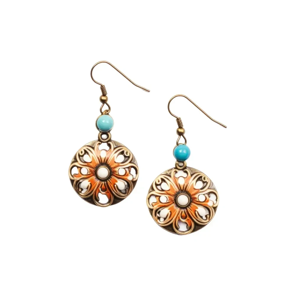 Bronze floral earrings